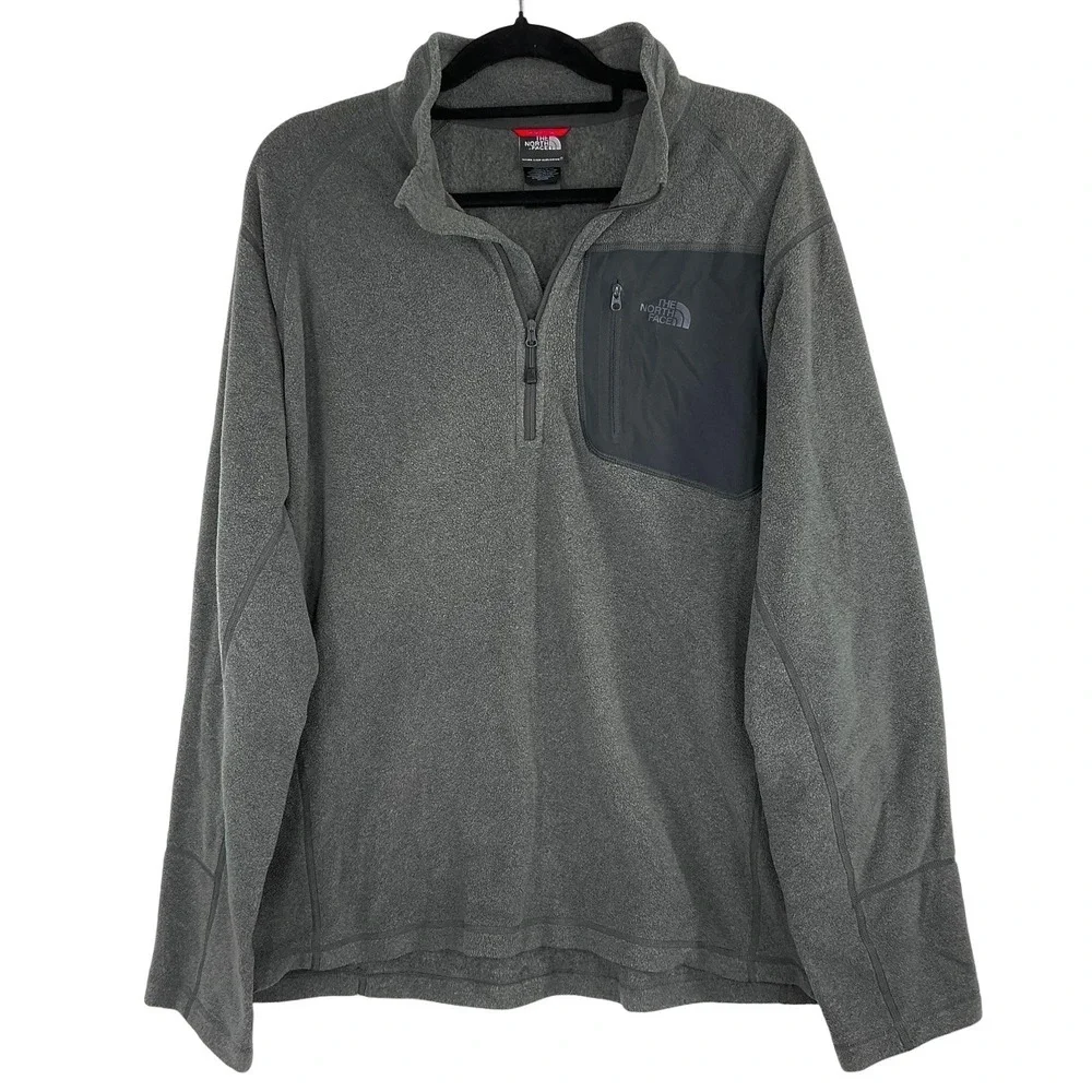 The North Face Men's XL Polartec Classic Fleece Pullover Gray Quarter Zip